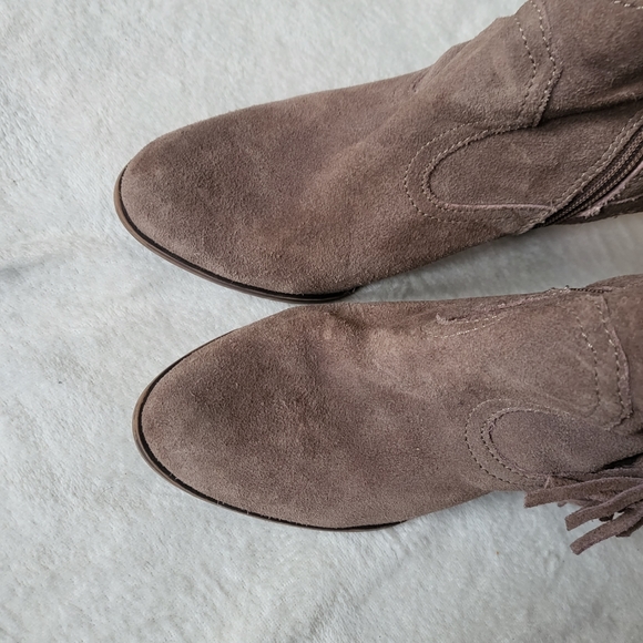 Steve Madden Ohio suede fringe ankle boot brown women's size 8 - Picture 2 of 10